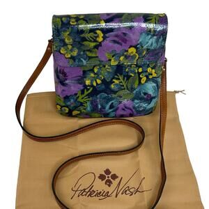 Patricia Nash Crossbody Purse in Deep Blue Nature Leather "Balluri"